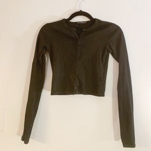 Brandy Melville Button-Up Crop Top